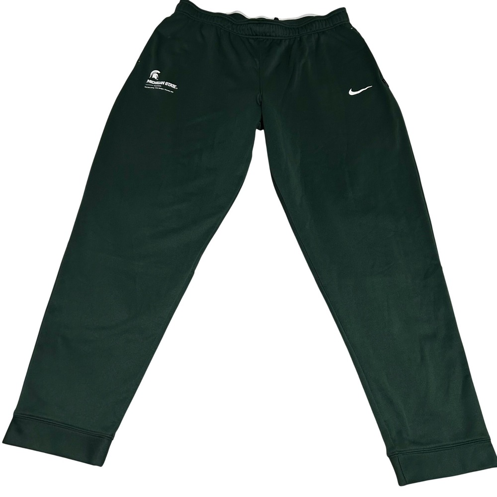 Nike Michigan State Sweatpants Mens XXL 30 Green Therma-FIT Spartans NCAA Jogger